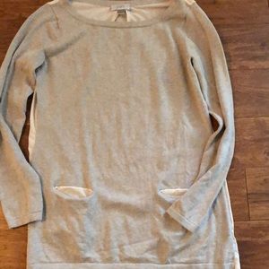 COPY - Loft oatmeal sweater with pockets medium